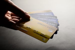 Close-up images of multiple credit card handsets